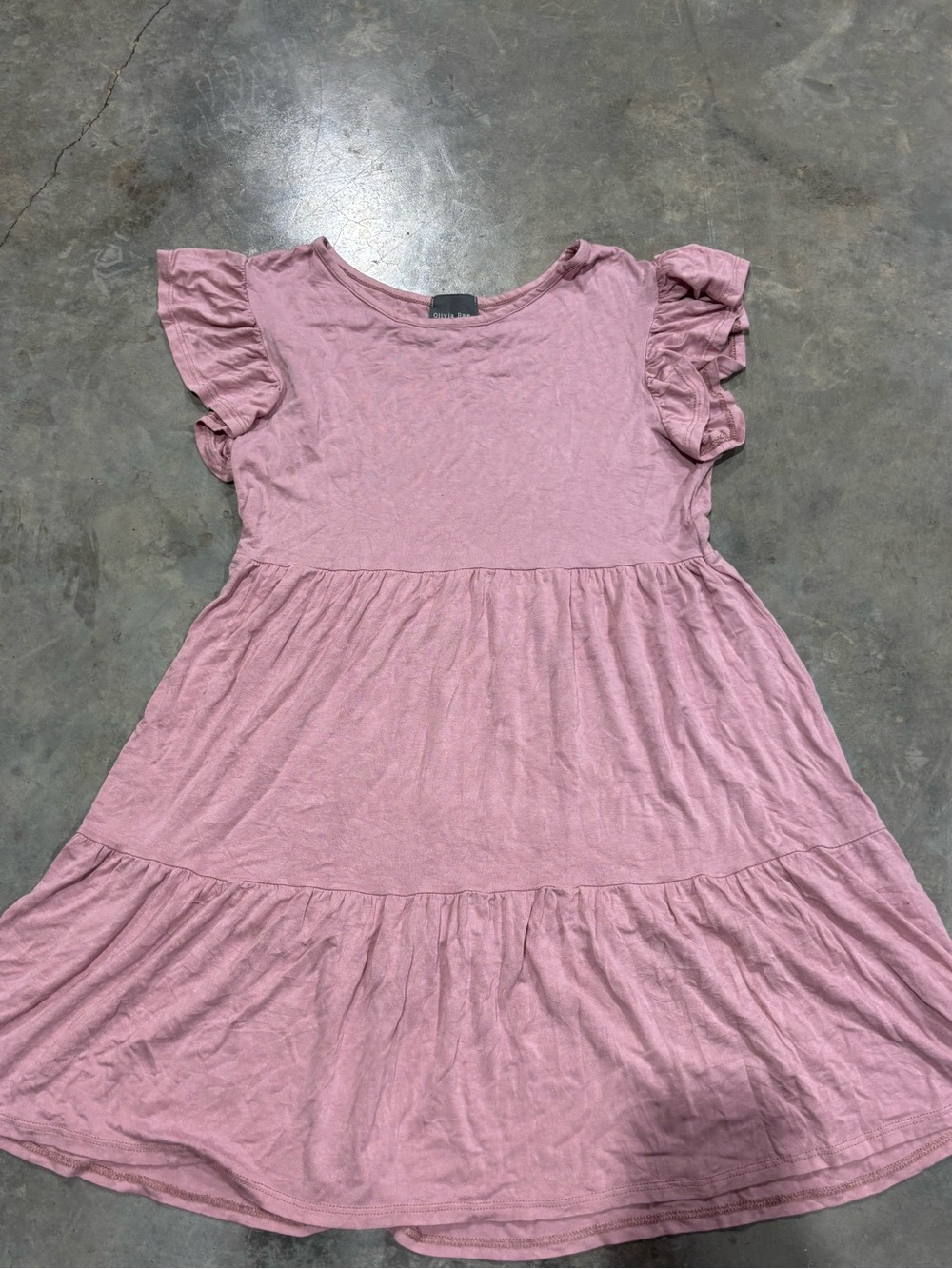 Women’s Pink Ruffle Sleeve Tiered Dress
